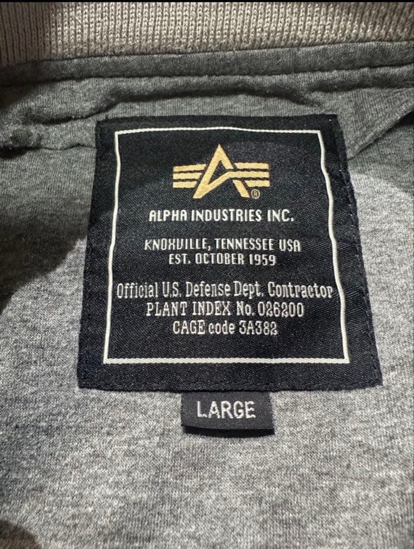 Alpha Industries MA-1 グレー L 春秋着用モデル