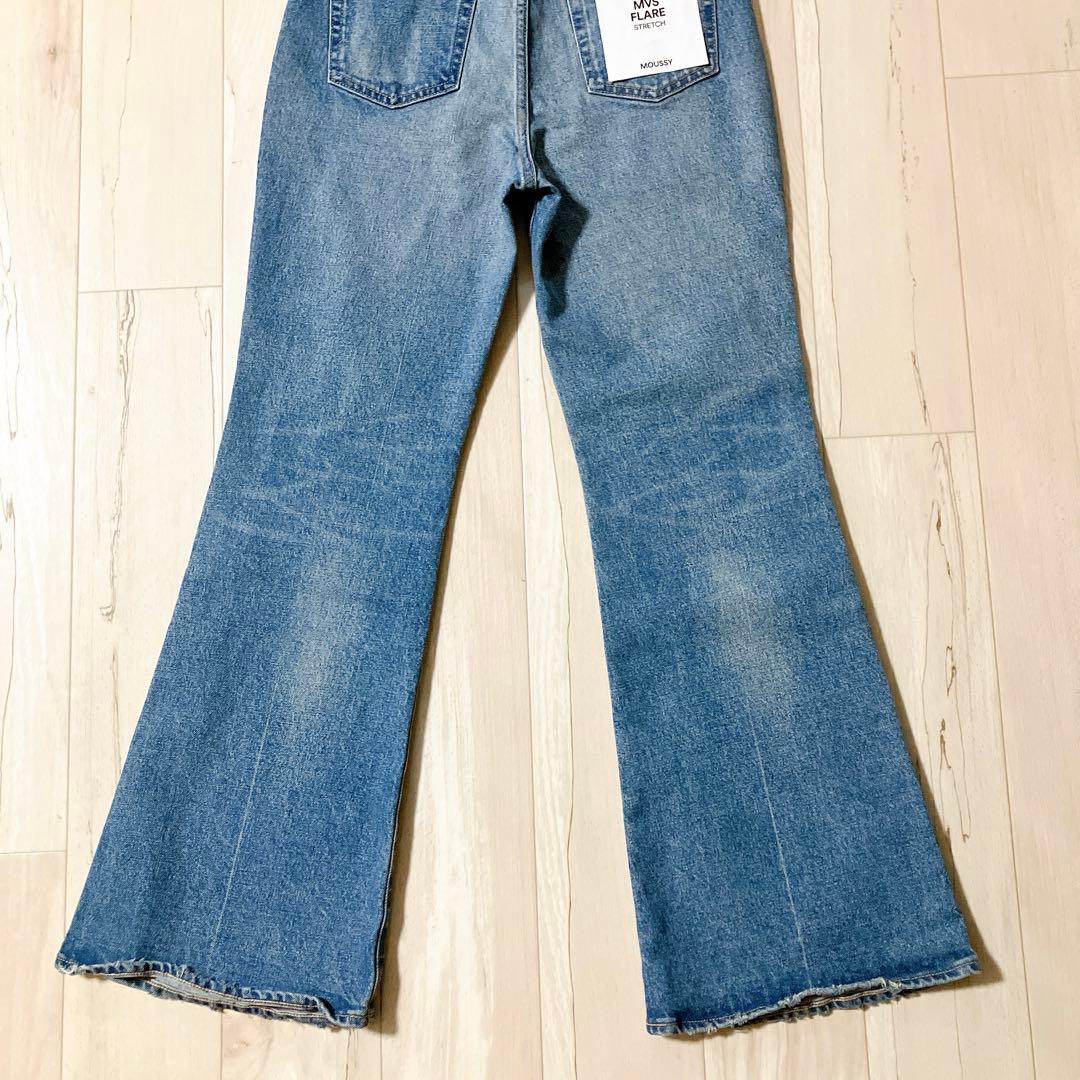 新品 タグ付き　MOUSSY MVS FLARE 26 ブルー　マウジー　フレア