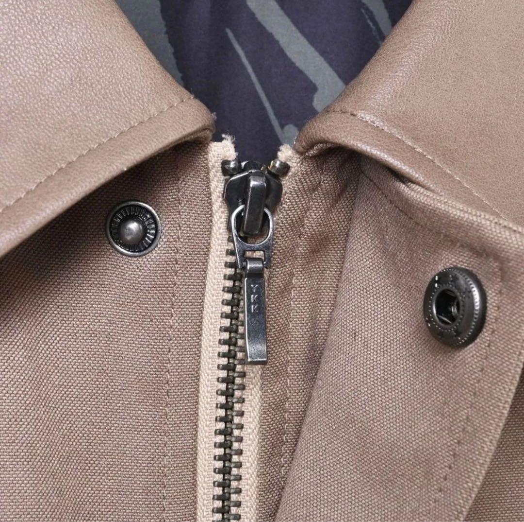 Deluxe デラックス STRANGER ジップ ブルゾン L 襟レザー