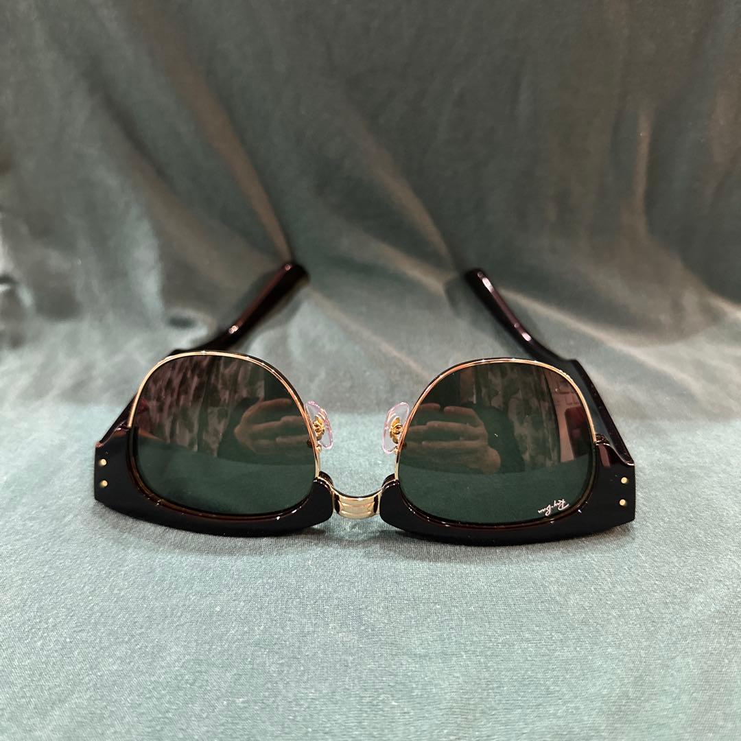 Ray-Banブラックラウンドサングラス ケース・クロス付き