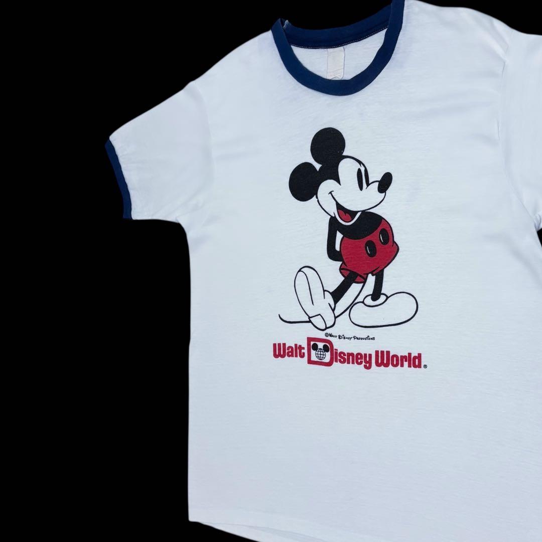 希少 エラプリ70s Disney 白足 ミッキー XL USA製 ビンテージ