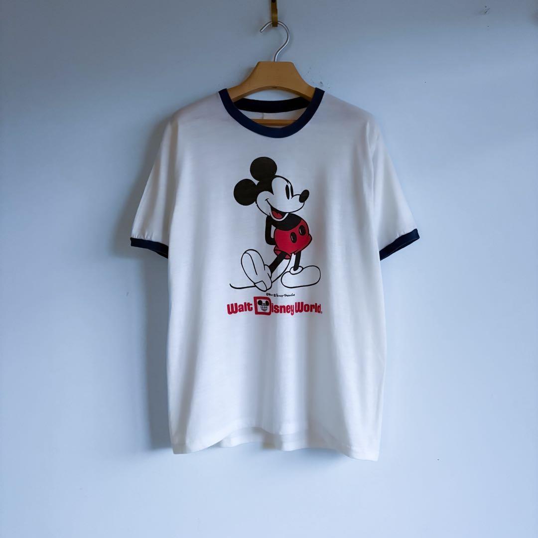希少 エラプリ70s Disney 白足 ミッキー XL USA製 ビンテージ