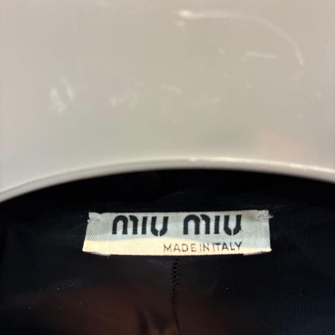 miumiu ブラックスエードコート レディース