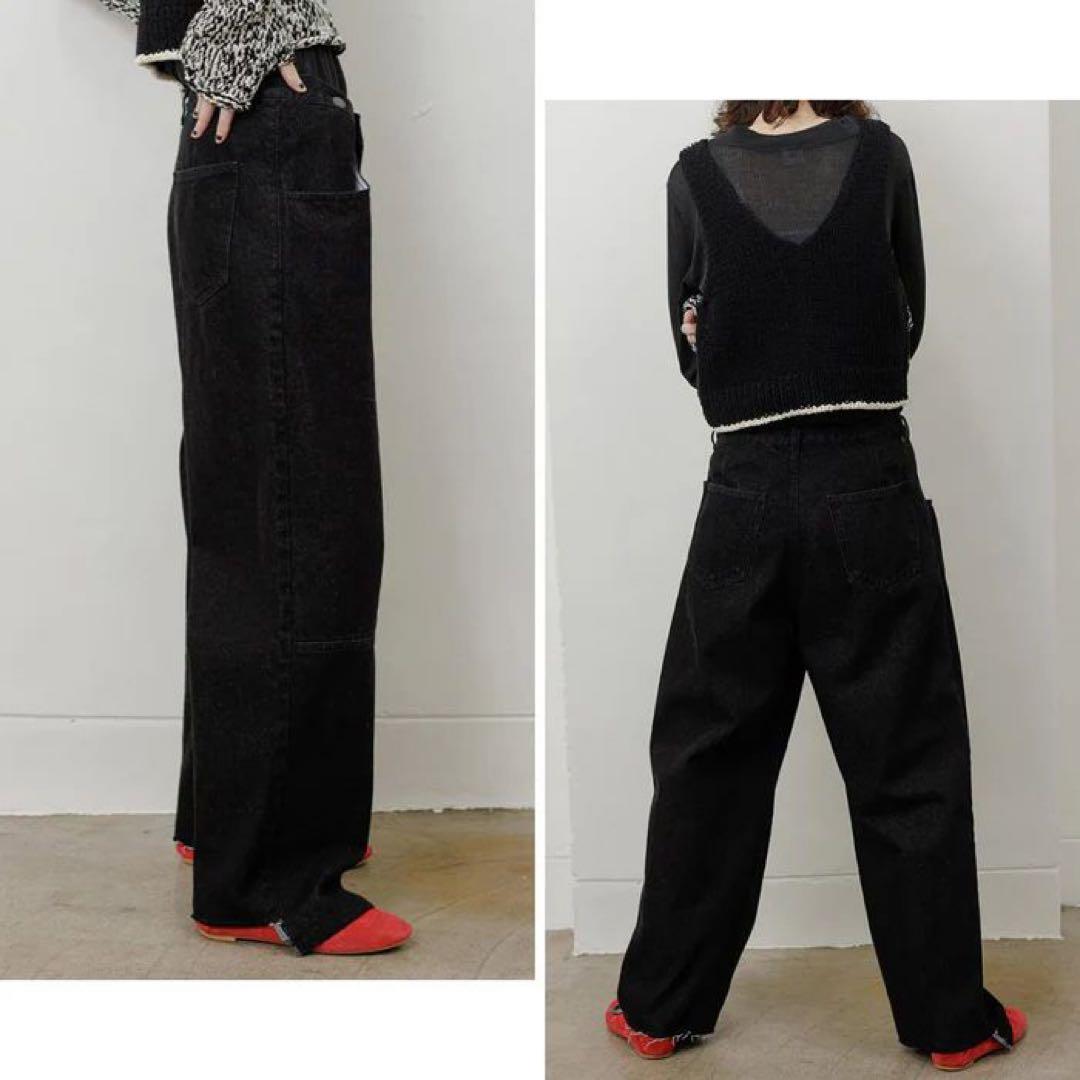新品タグ付き⭐︎YENN(イェン) タックベルト デザイン パンツ　BLACK 黒