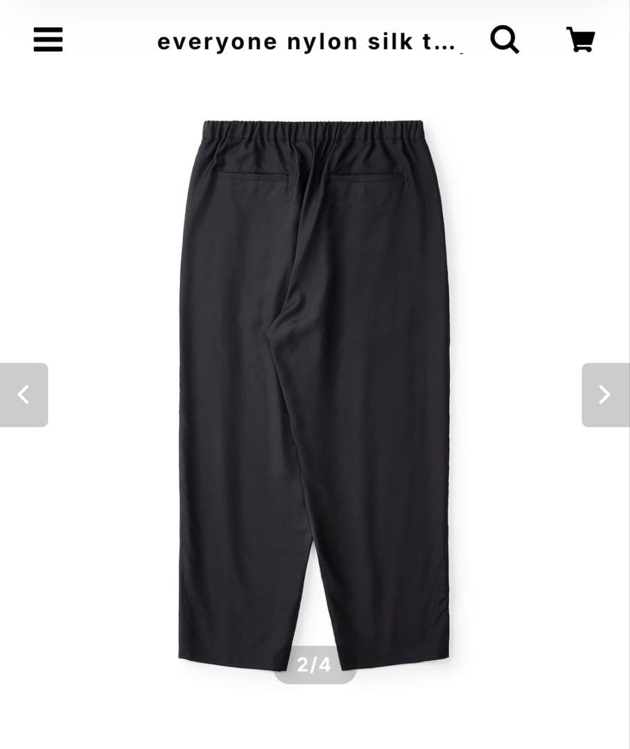新品 everyone nylon silk twill easy slacks