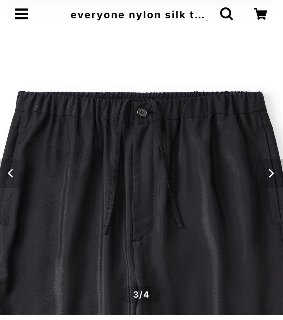 新品 everyone nylon silk twill easy slacks