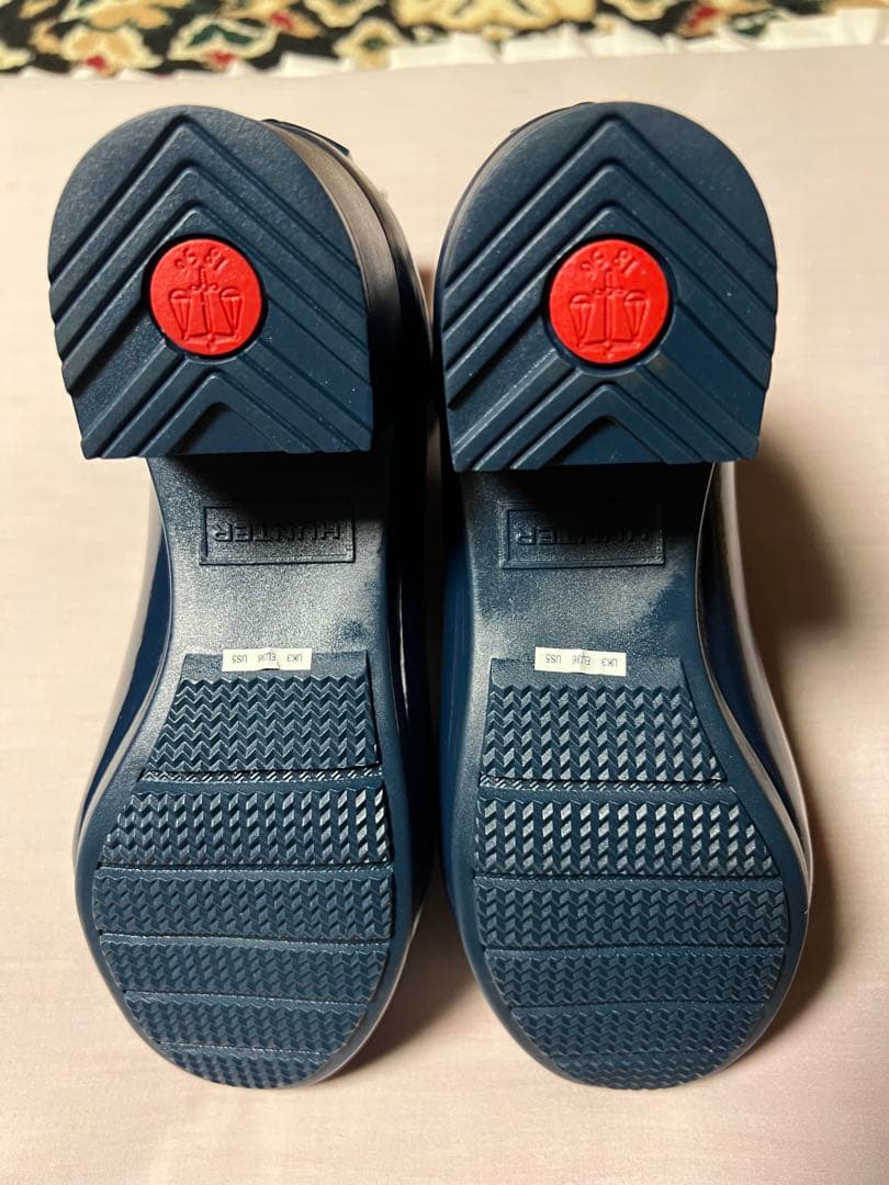 未使用！HUNTERレインブーツ！リファインド　グロス　ミッドヒールブーツ