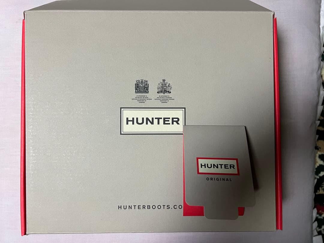未使用！HUNTERレインブーツ！リファインド　グロス　ミッドヒールブーツ