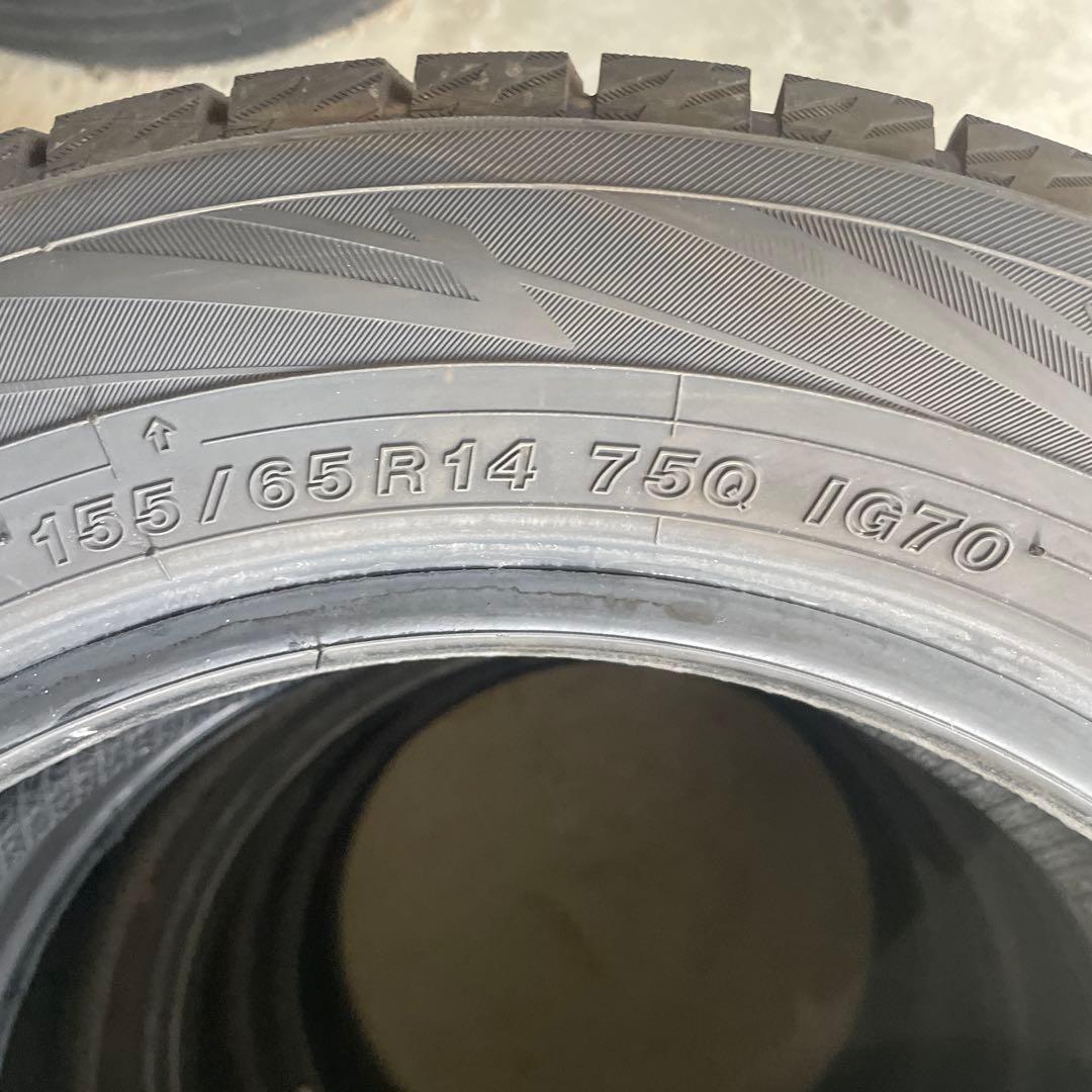 ヨコハマ　スタッドレス　バリ山　155/65R14 中古4本　25年製　送料込み