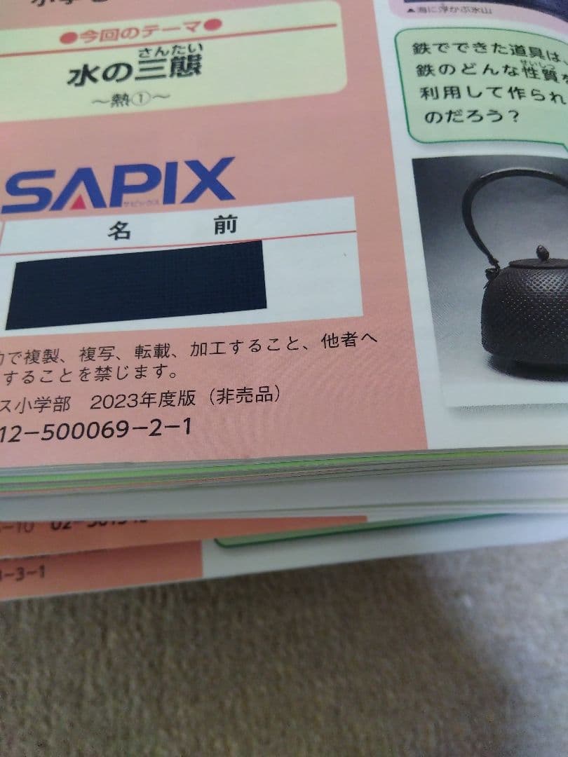 2023年度 サピックス 小学5年 理科