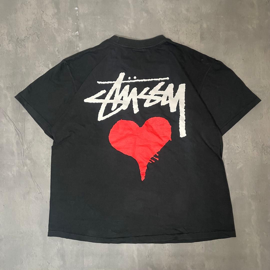 トップス 00s Stussy Stock Heart T-Shirt Black M