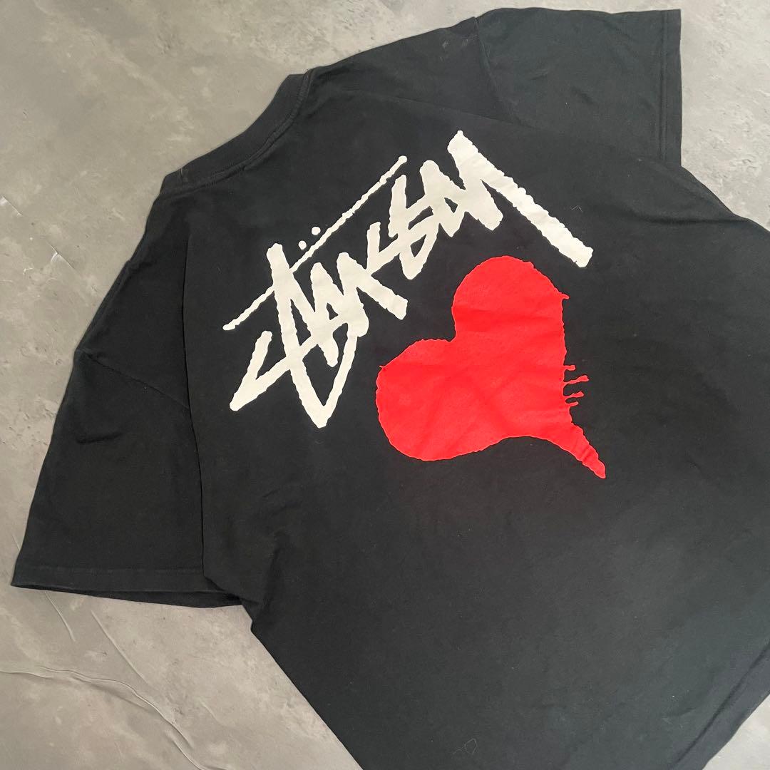 トップス 00s Stussy Stock Heart T-Shirt Black M