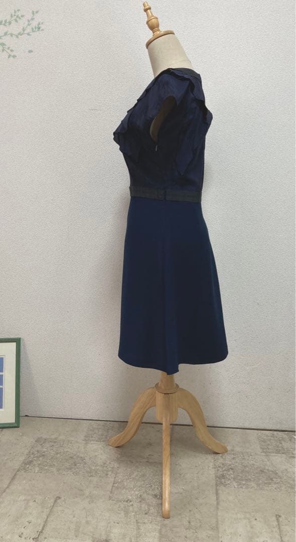 miu miu ミュウミュウ　フリルワンピース　38 バイカラー　シルク　謝恩会
