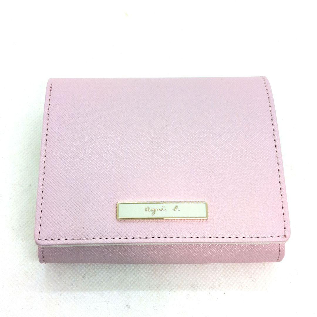 【未使用保管 現行】アニエスベー　エリカ　二つ折り財布　バイカラー　ロゴプレート