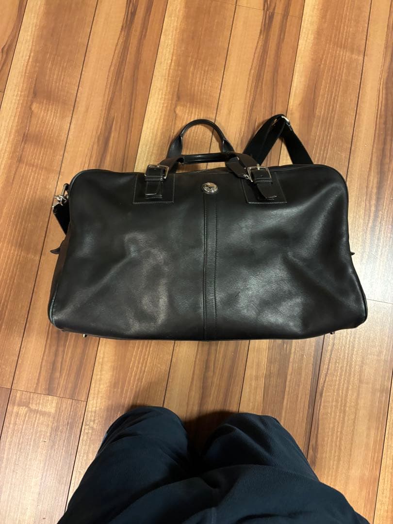 coach コーチ　ブラックレザー ボストンバッグ