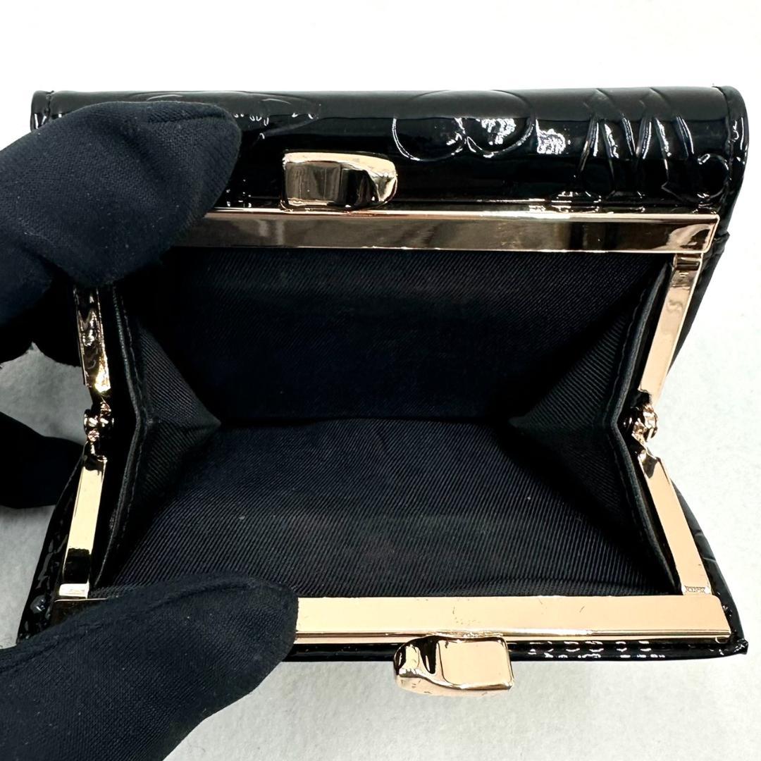 Vivienne Westwood オーブロゴ がま口 三つ折り財布 ブラック