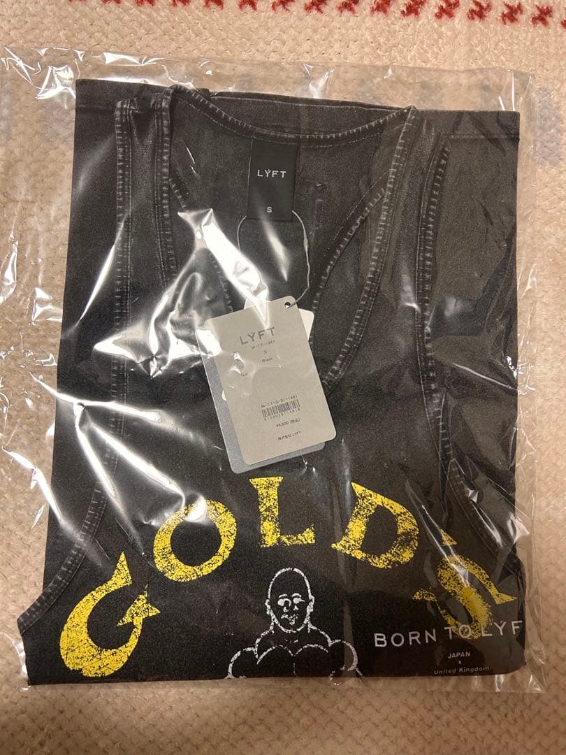 LÝFT × GOLD'S GYM VINTAGE TANKTOP・黒色・S