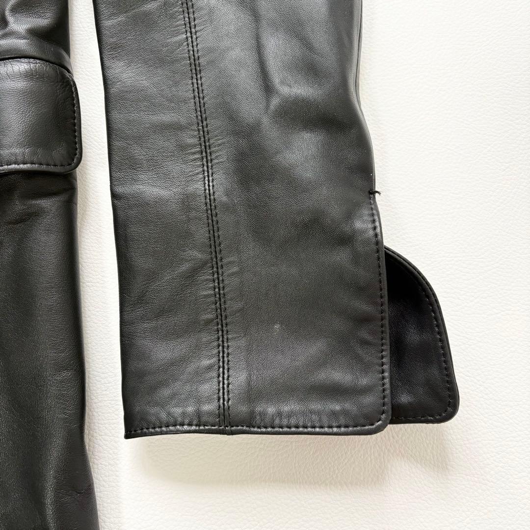 49AV. ジュンコシマダ 羊革 レザーコート ラウンドカラー 40 ブラック