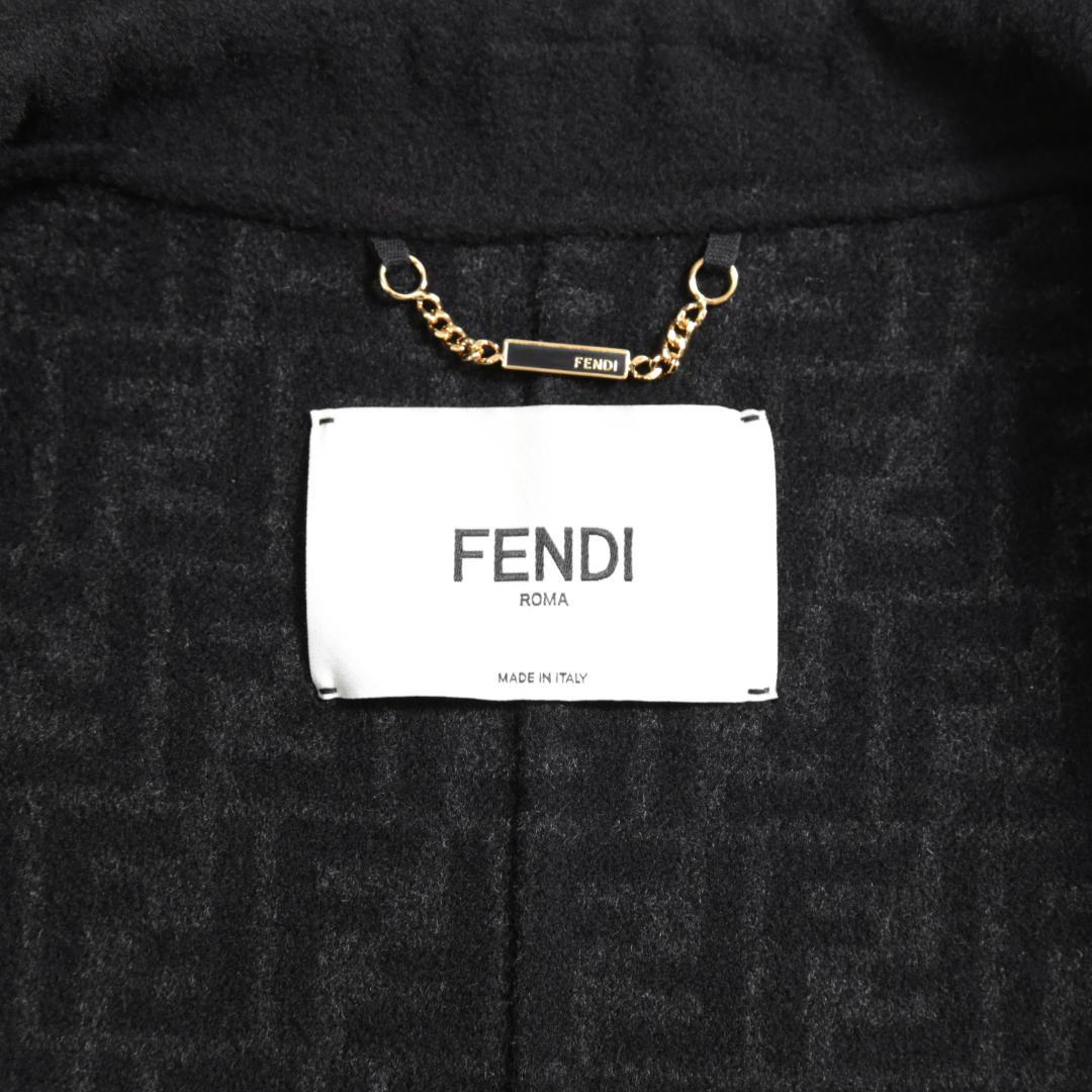 FENDI 19AW 美品 裏地FFロゴ ズッカ柄 マフラー付き ロングコート