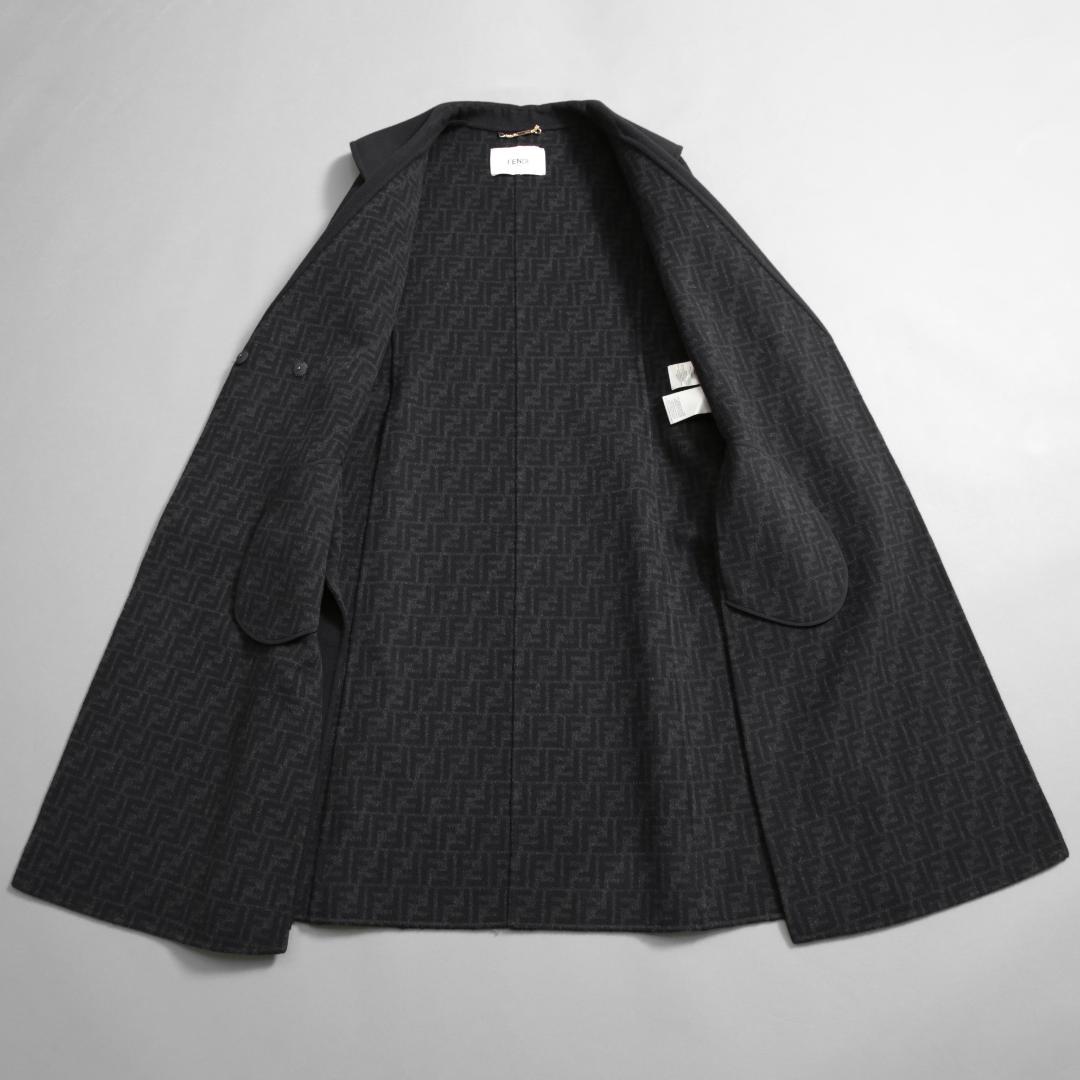 FENDI 19AW 美品 裏地FFロゴ ズッカ柄 マフラー付き ロングコート