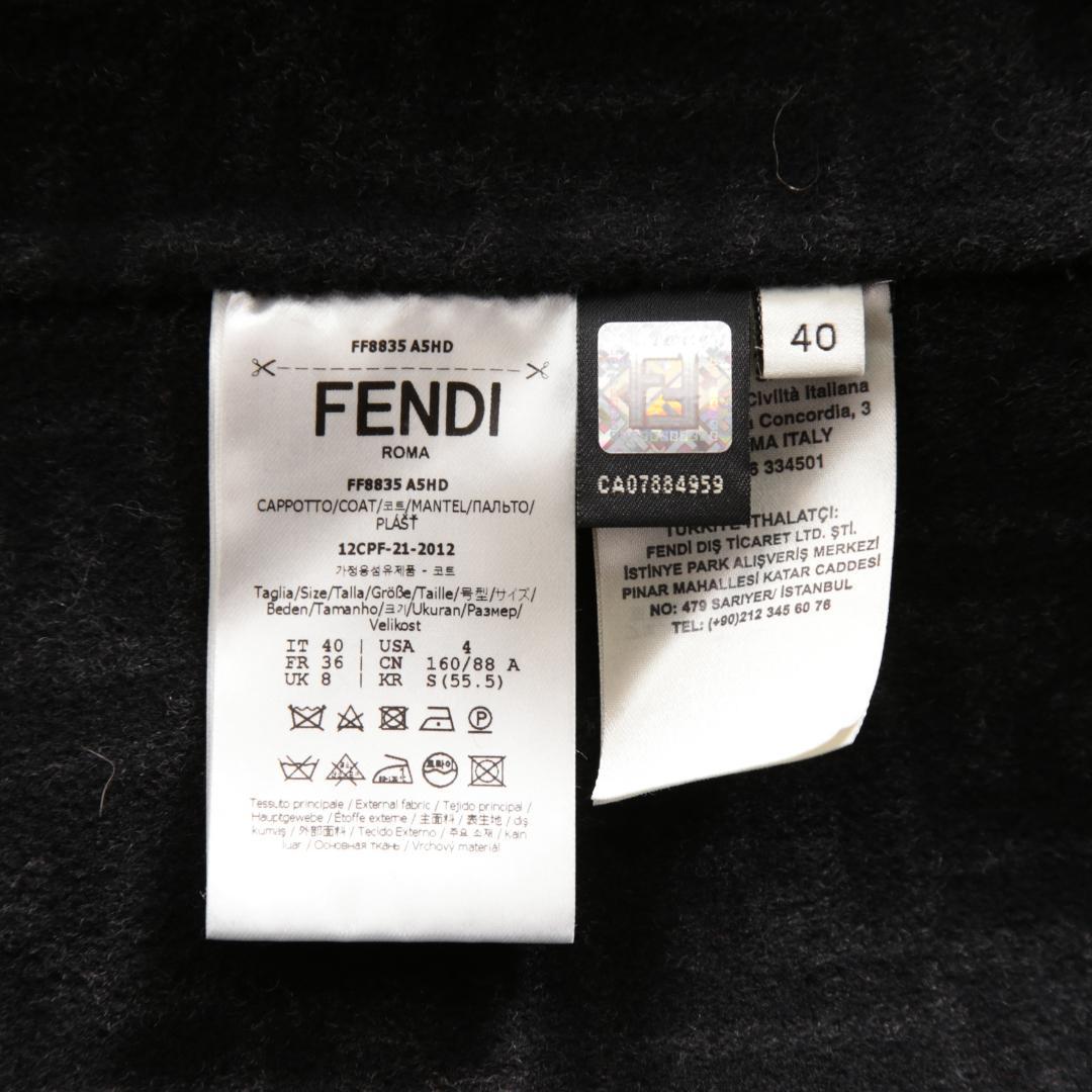 FENDI 19AW 美品 裏地FFロゴ ズッカ柄 マフラー付き ロングコート