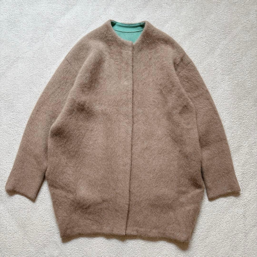 美品✨ELENDEEKラクーンミックスダブルカーディガン