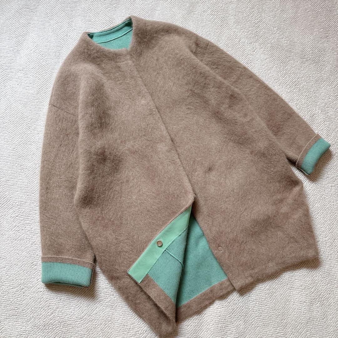 美品✨ELENDEEKラクーンミックスダブルカーディガン