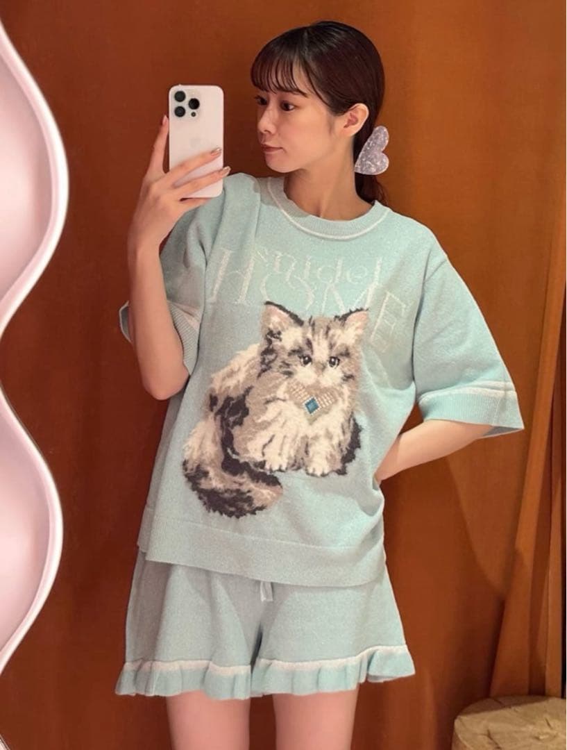 SNIDEL  CATラメニット セットアップ