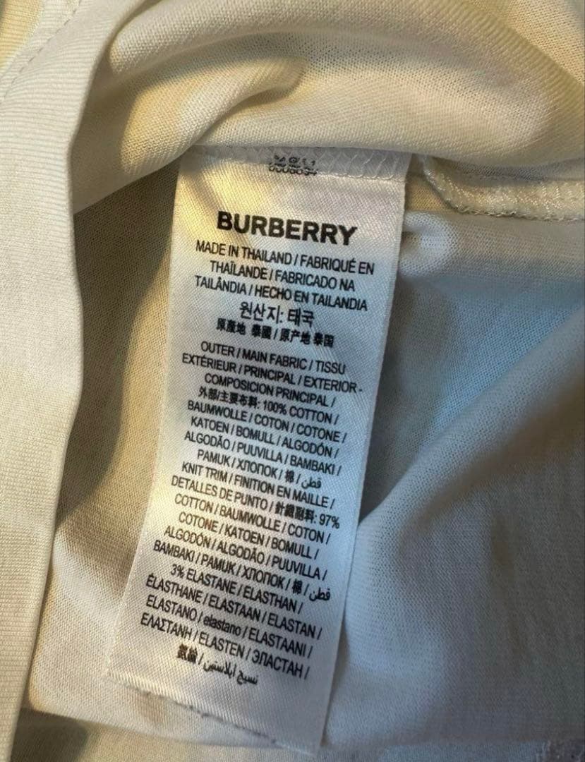 BURBERRY ホワイト ロゴ Tシャツ　レディースS