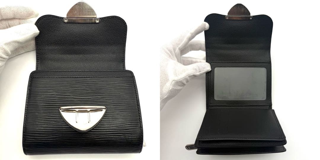 【極美品】ルイヴィトン 3つ折り財布 エピ ノワール ポルトフォイユ ジョイ 黒