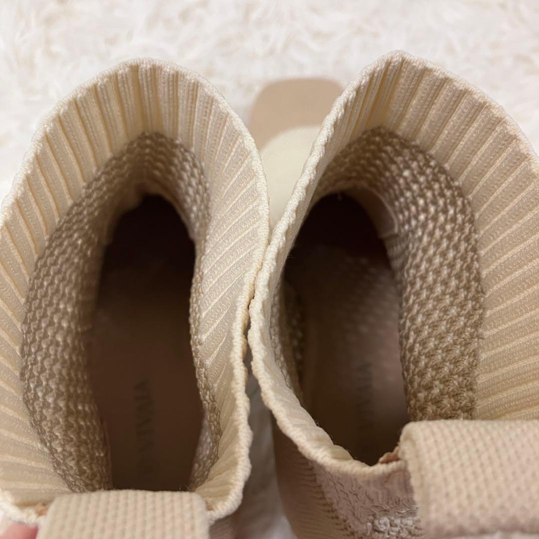 極美品✨VIVAIA ニットショートブーツ スクエアトゥ 37.5 サステナブル