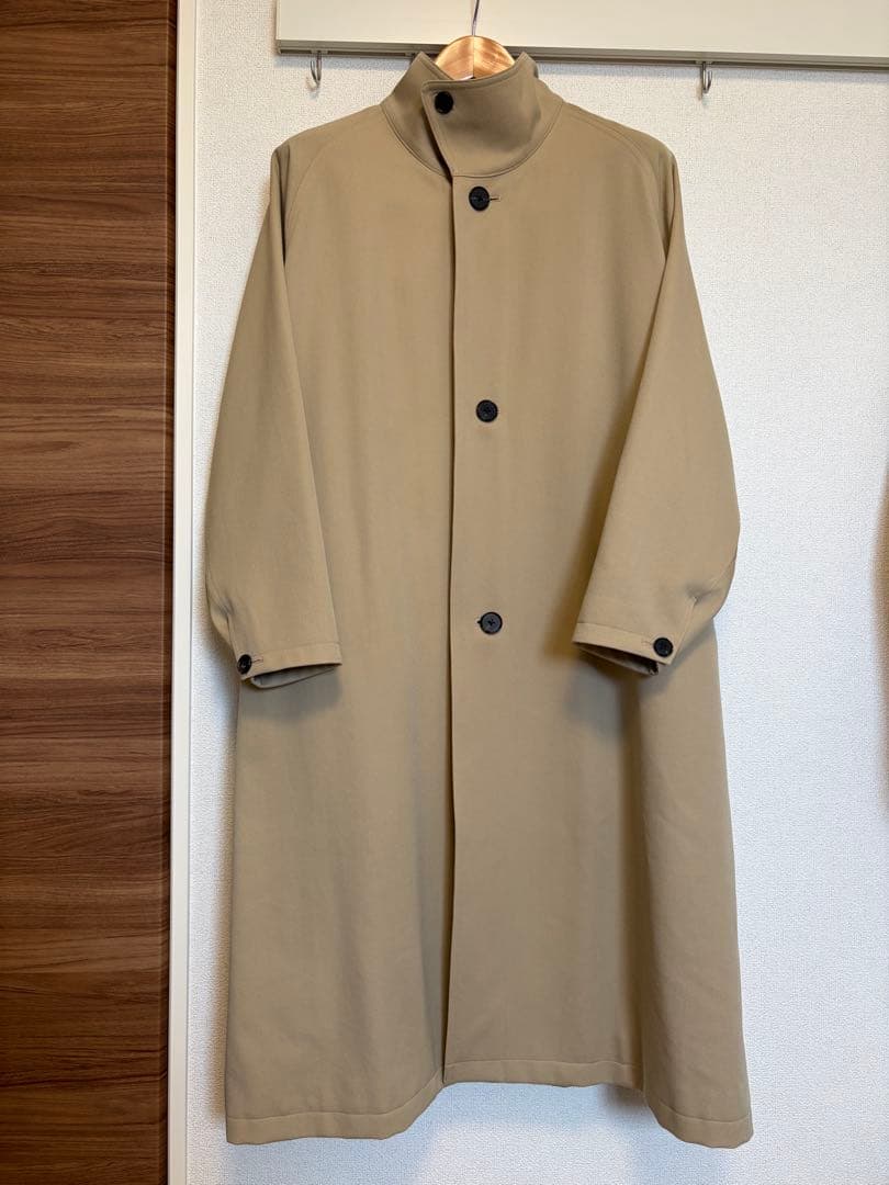 美品 CABaN ウールギャバジン スタンドカラーコート S