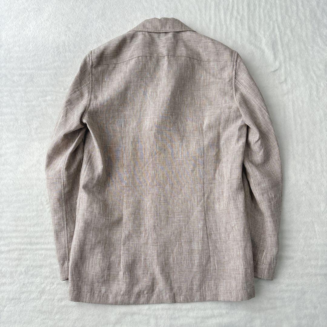 【美品】ラルディーニ　テーラードジャケット　リネン混　ブラウン　紳士服　茶色