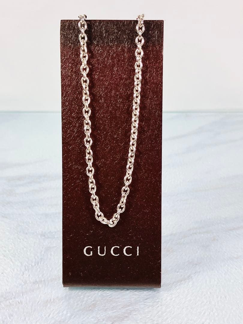【超美品】GUCCI オーバルチェーン ネックレス 男女兼用　SV925