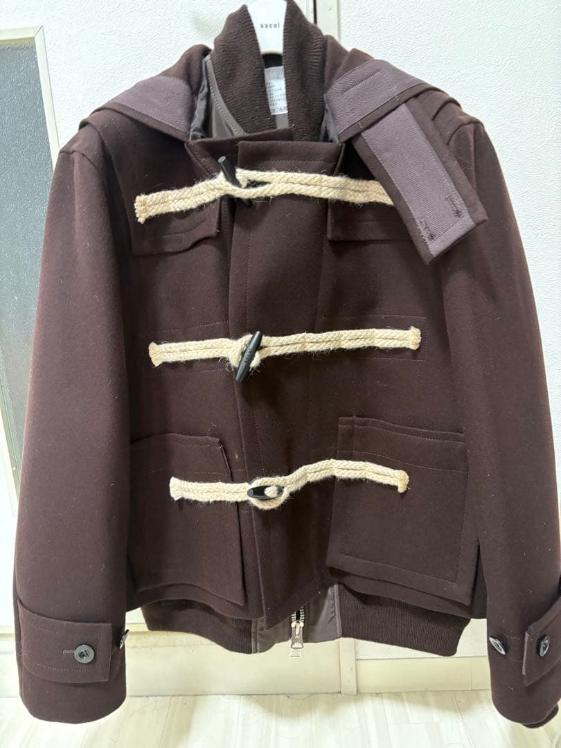 【sacai】25AW ダッフルコート ブラウン 2