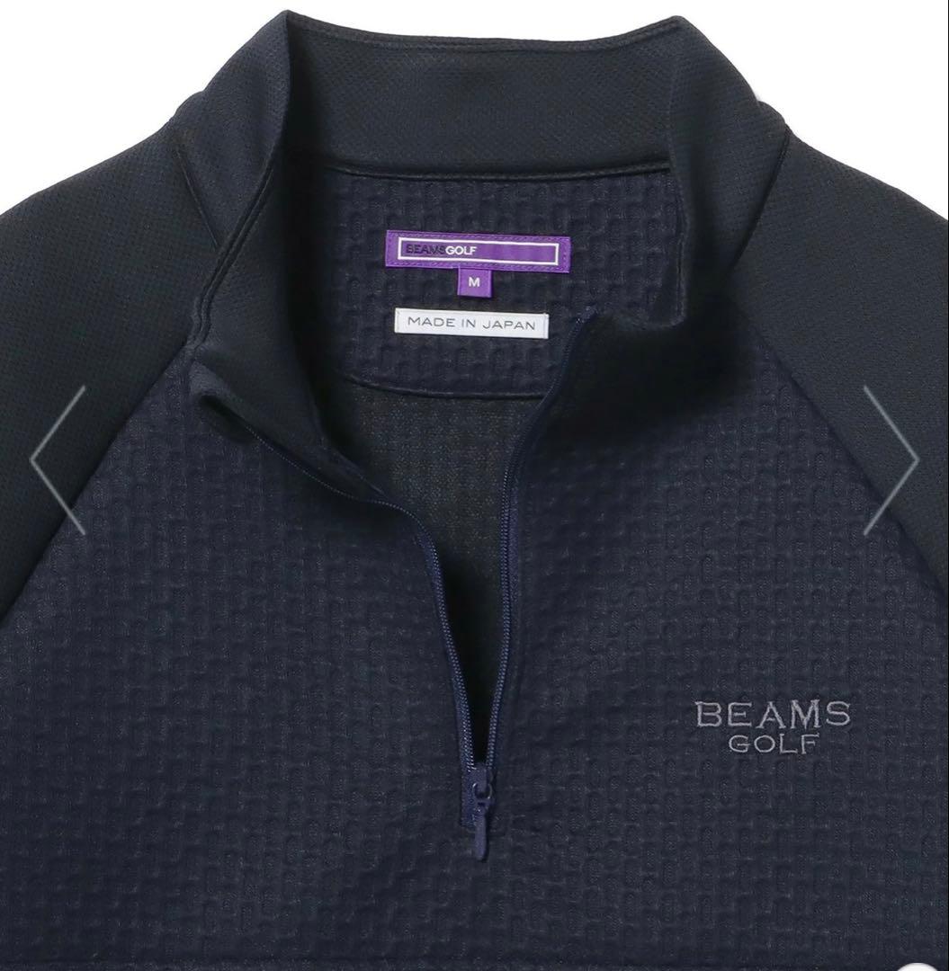 【新品】BEAMS GOLF ハーフジップ フリース M 日本製　ネイビー