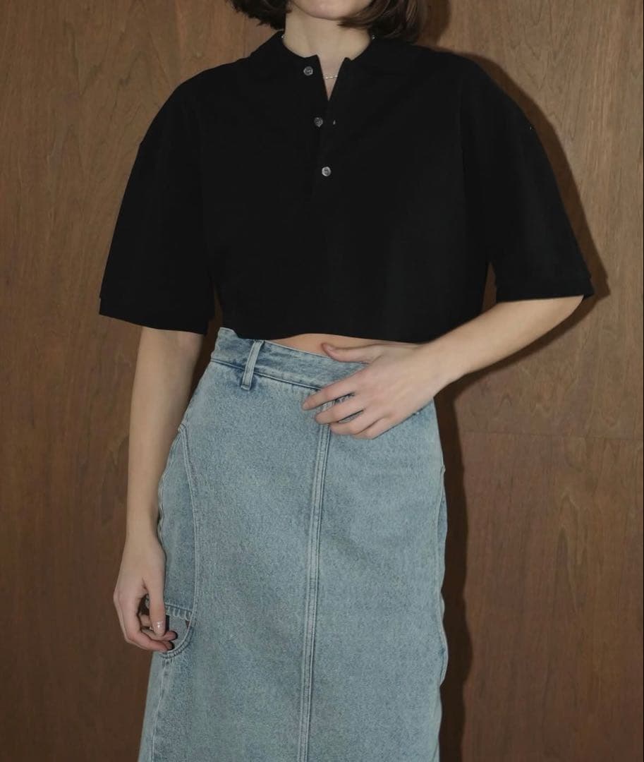 トップス CLANE CROPPED POLO TOPS