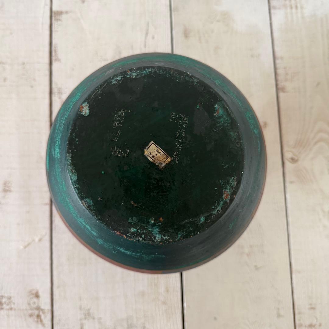 フィリピン民藝品　陶器製花器　壺