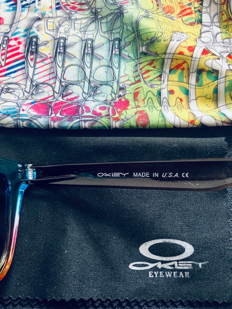 オークリー　OAKLEY フロッグスキン　サングラス ミラー 純正偏光レンズ