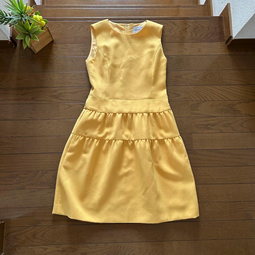 FOXEYフォクシー♡ひざ丈ワンピース ドレス ティアード フレア Aライン