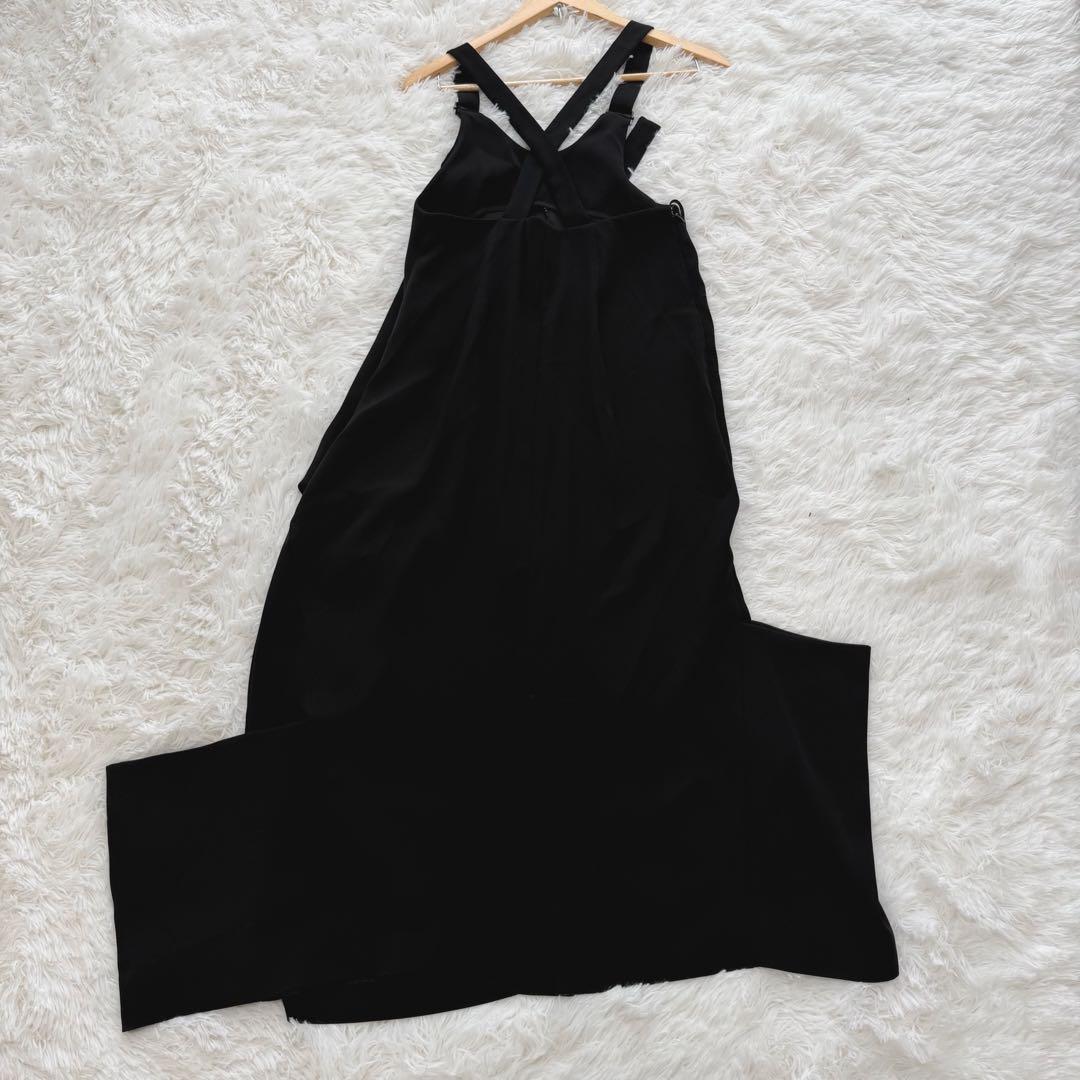 ENFOLD ダブルサテン サロペットDRESS ブラック　38 ワンピース
