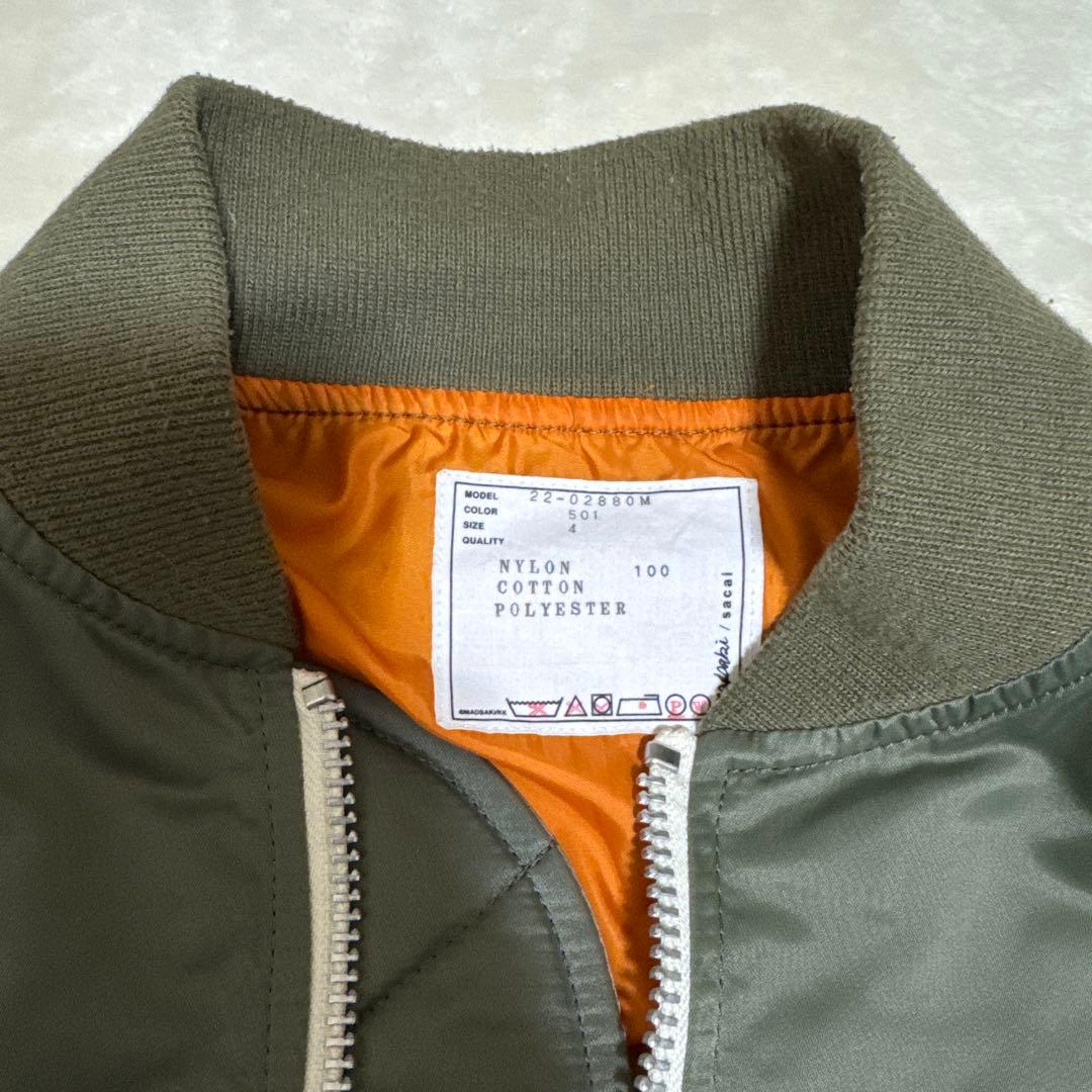 sacai MA-1ジャケット カーキ　サカイアウター
