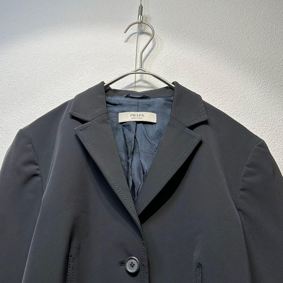 希少 美品 PRADA プラダ 3B デザイン テーラードジャケット 黒 38