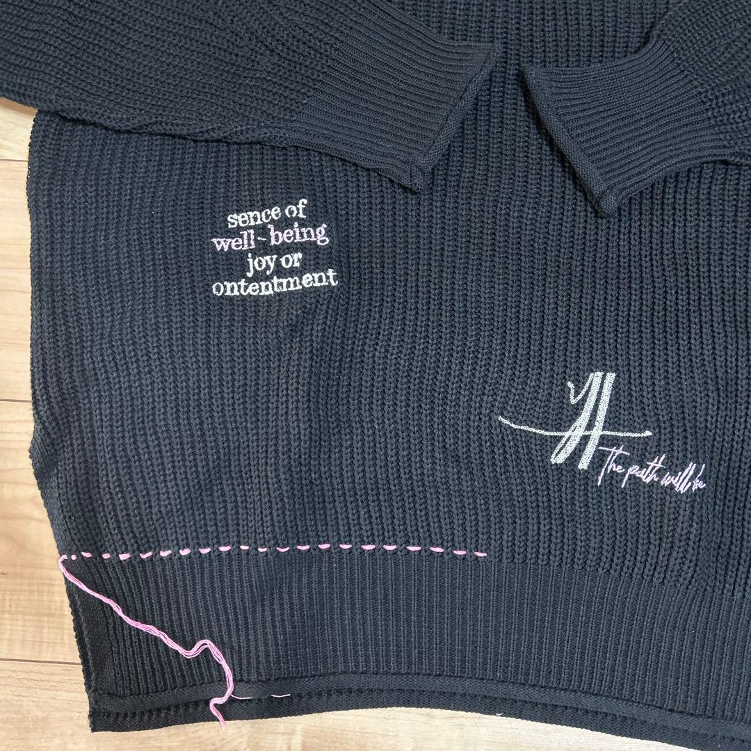 Vin レター刺繍ニットプルオーバー