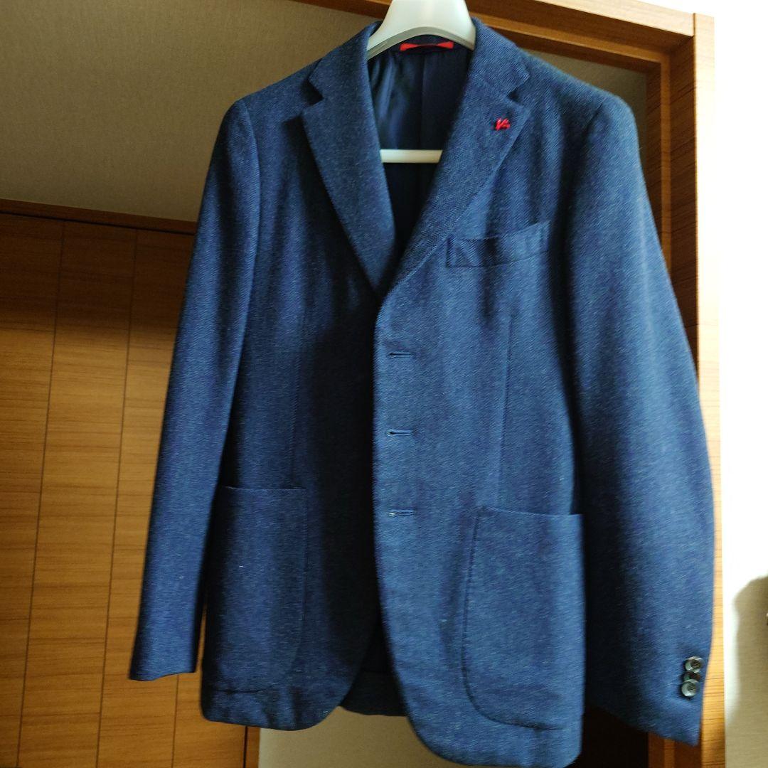 ISAIA イザイア ジャケット 46 ネイビー ツィード
