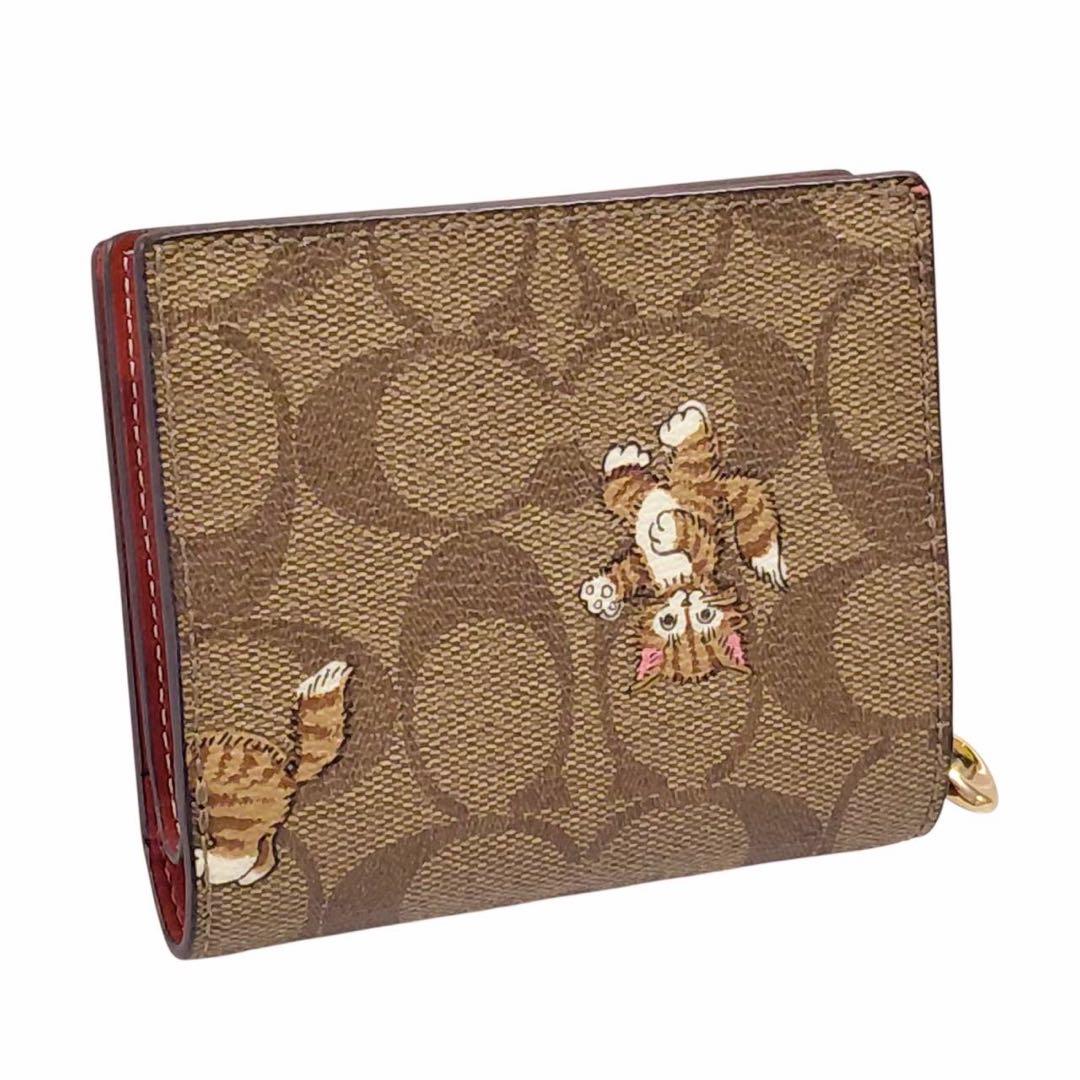 未使用　COACH ダンシング キトゥン 財布 コンパクト　CC922 猫