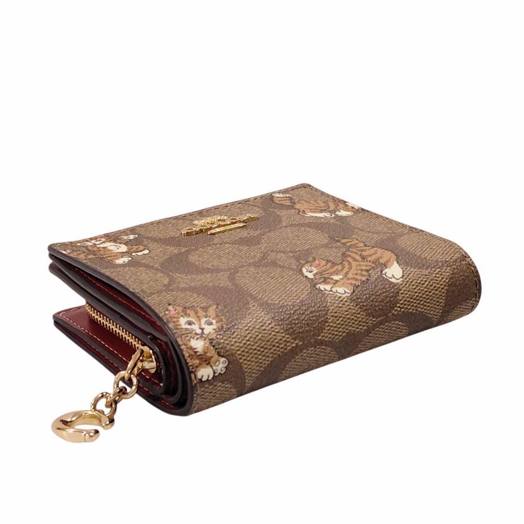 未使用　COACH ダンシング キトゥン 財布 コンパクト　CC922 猫