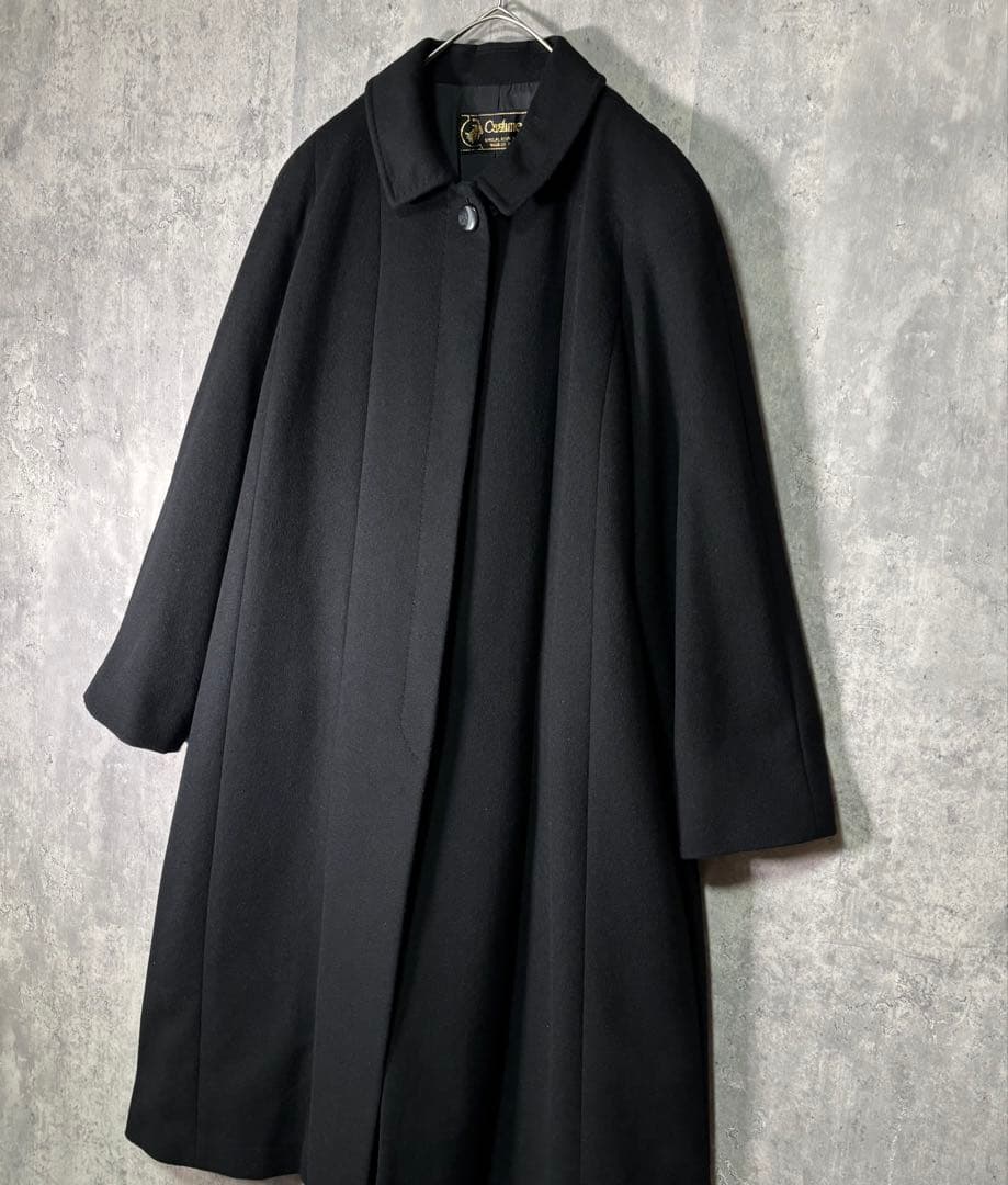 高級 カシミヤ 100％ ロングコート 黒 美品 13サイズ
