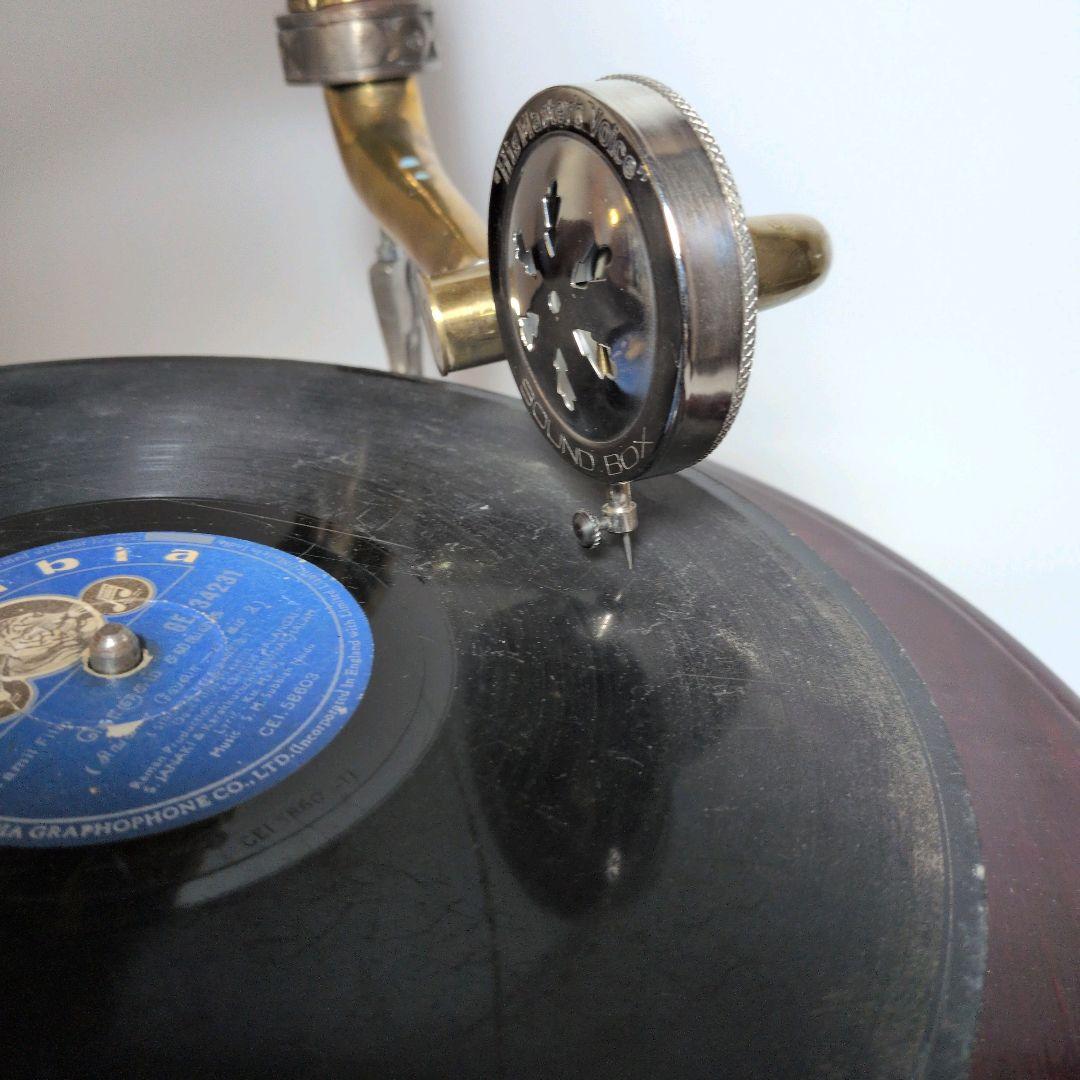 【美品・可動品】蓄音機 his master’s voice ラッパ型 再現品