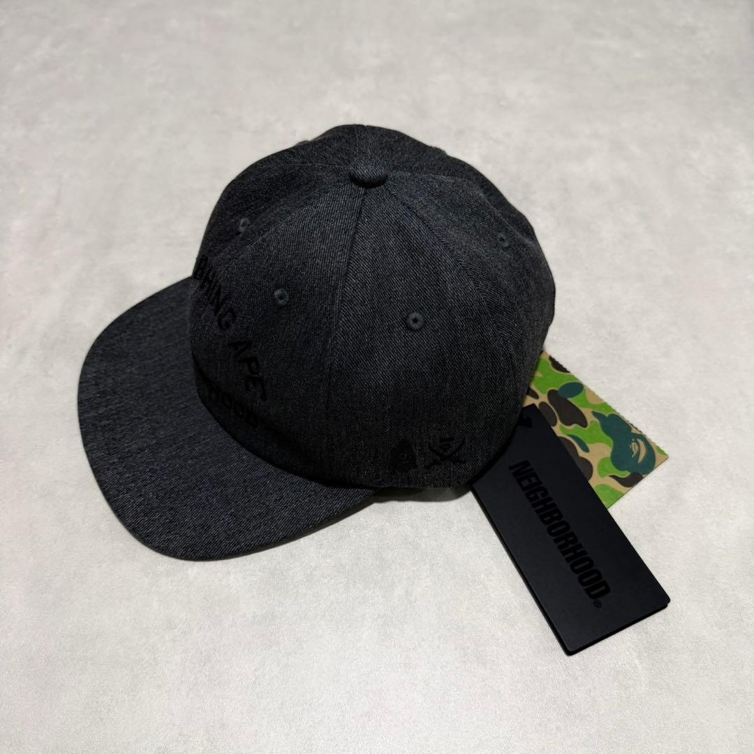 A BATHING APE × neighborhoodキャップ ダークグレー